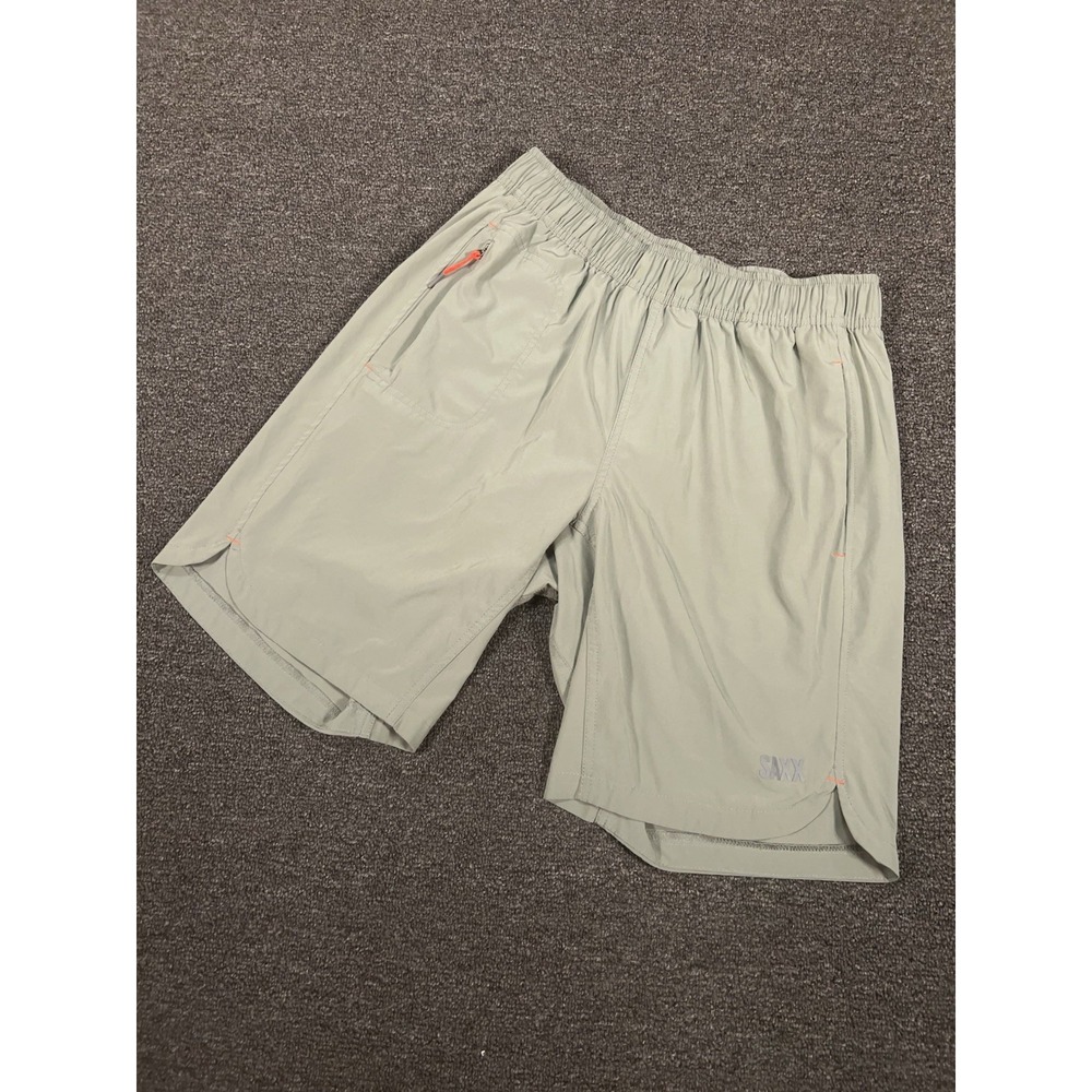 SAXX Gainmaker 2N1 Shorts Mens M Green Lined Ballpark Pouch Performance Training